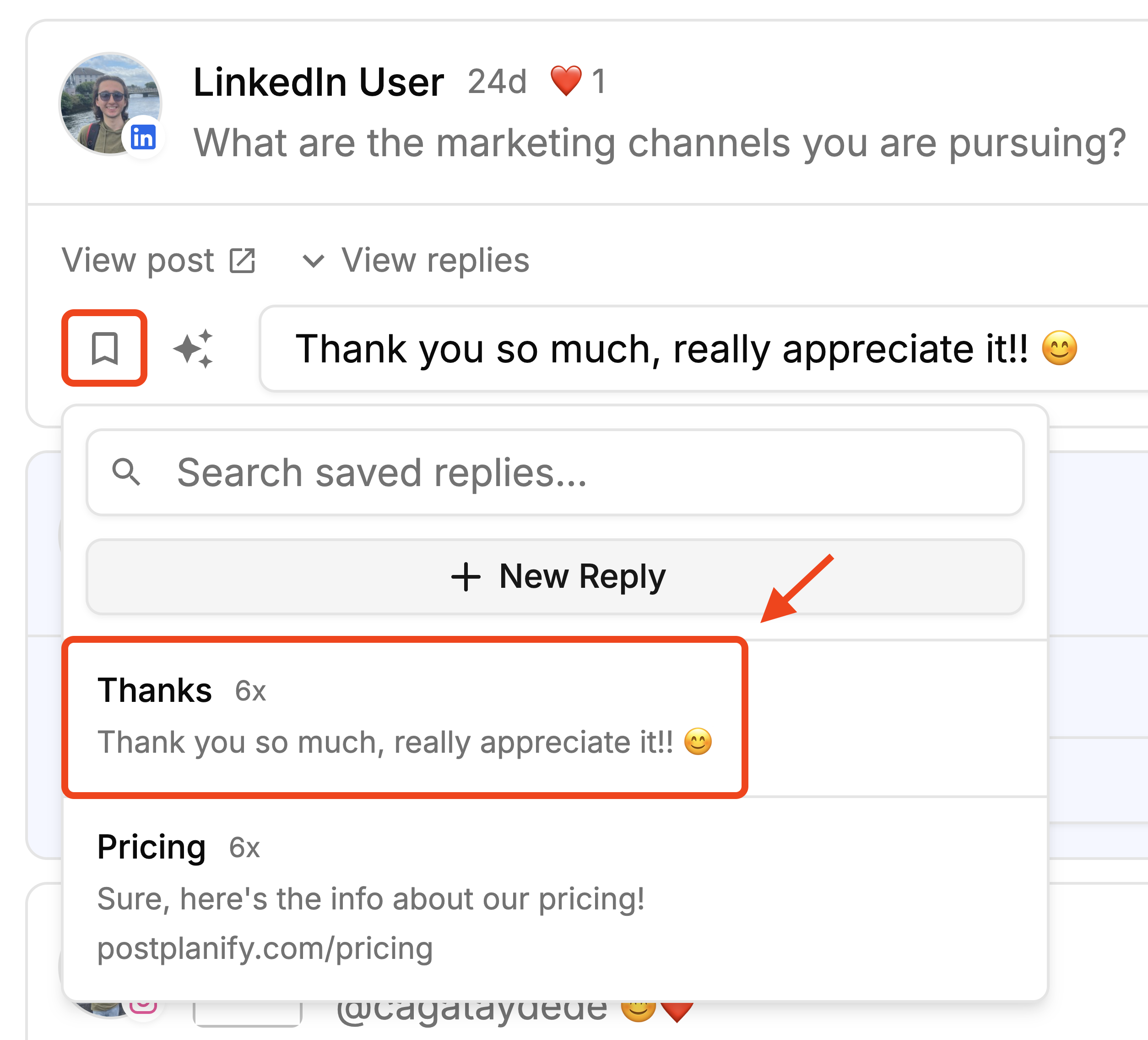 Saved Replies for Inbox