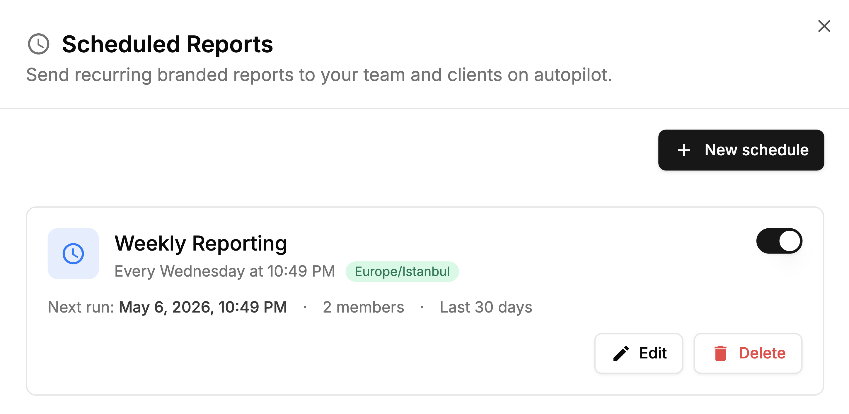 Scheduled Reports