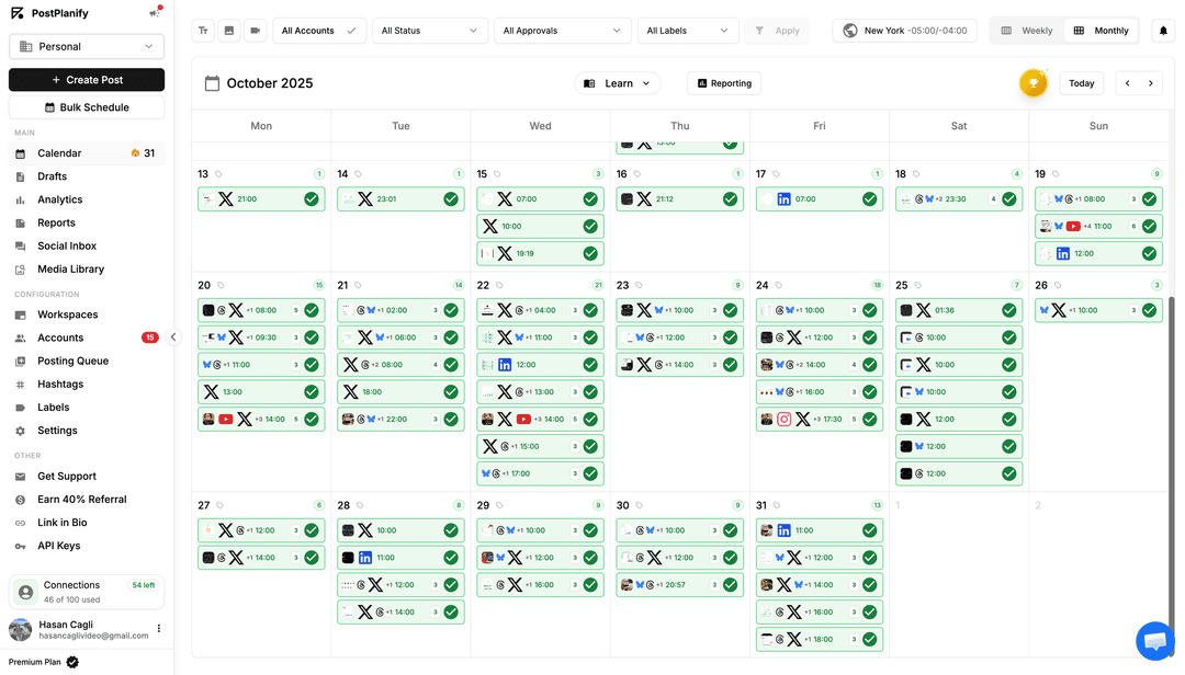 PostPlanify dashboard