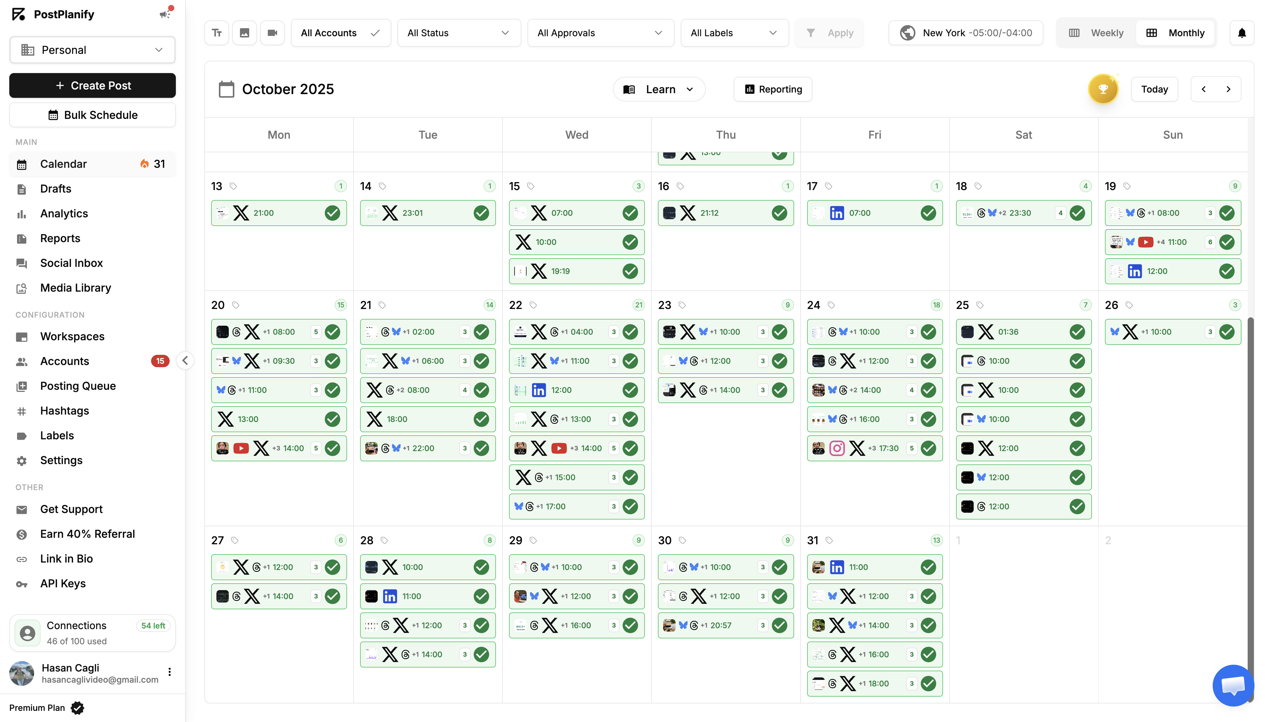 PostPlanify dashboard
